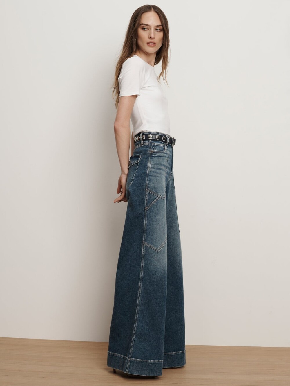 Veronica Beard Freddy Extra Wide Leg High Rise Jeans 31